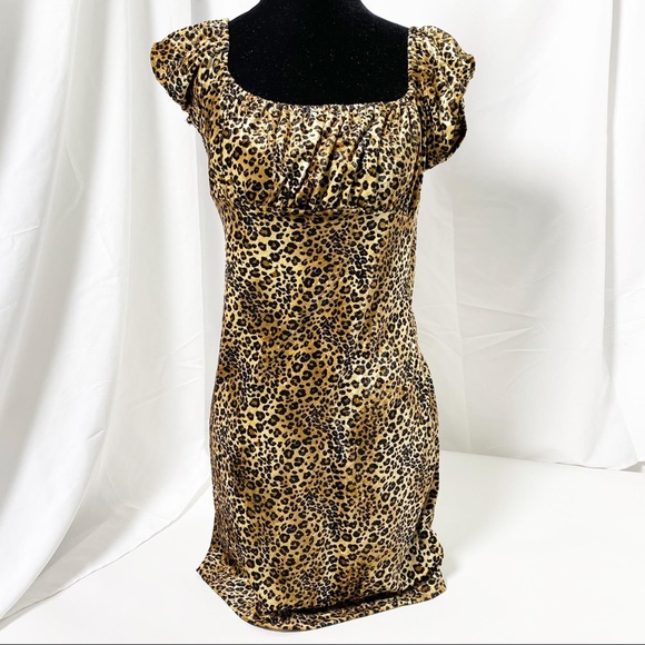 Forever21 Leopard Print Dress L - Picture 4 of 10
